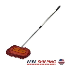 Extra Large Floor Mop Swivel Head Dust Removal W/ Wax Treatment Metal Handle New