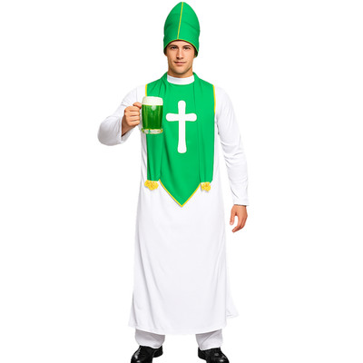 IRISCHER PRIESTER KOSTÜM ST. PATRICKS DAY BISCHOF VIKAR ST PADDYS TAG FANCY KLEID