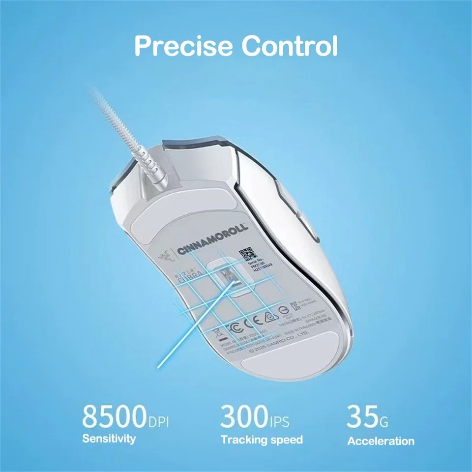 Razer x Sanrio Cinnamoroll Cobra Wired Gaming Mouse Limited Edition - Image 4 of 4