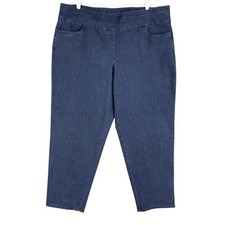 Alfred Dunner Women Allure Super Stretch Slim Pull-on Pants Blue Plus Sz 18W NWT