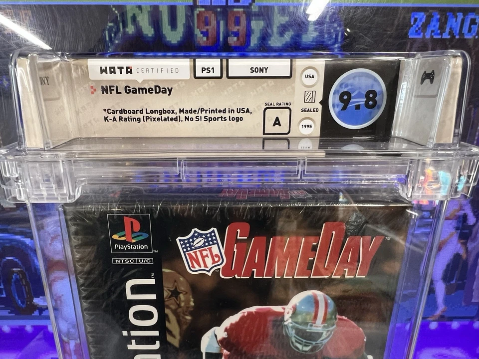 1995 年 PS1 NFL GameDay 纸板 Longbox WATA 9.8 A 密封全新索尼 Playstation — 第 3/4 张图片