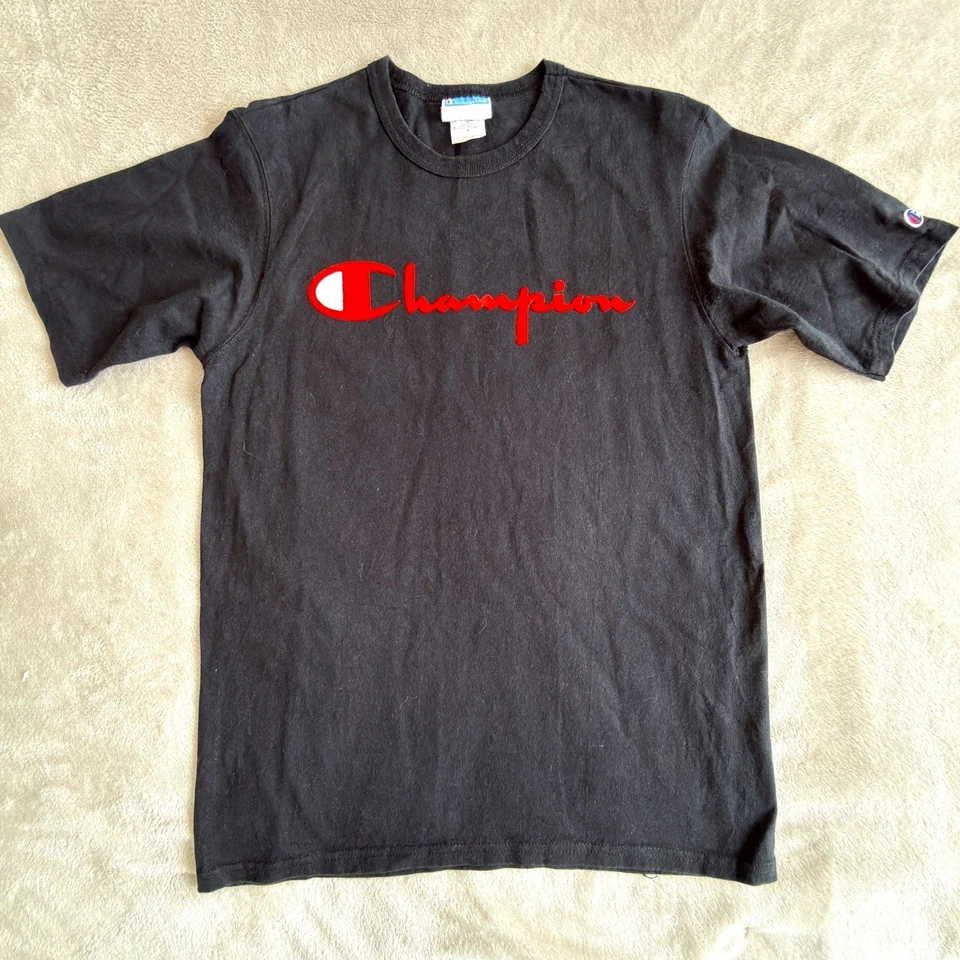 Champion Camiseta Hombre Talla M Algodón Negro Con Logo Manga Corta - Imagen 2 de 4