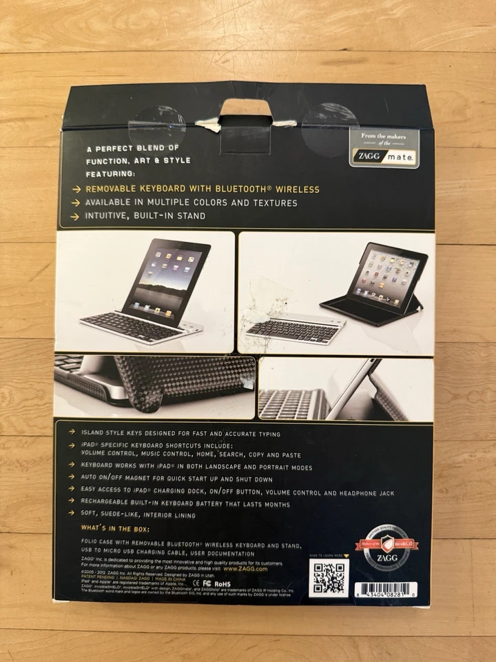 ZaggFolio Bluetooth Keyboard Case For iPad 2-4th Gen, Brand New Box Never Opened - Image 2 of 3