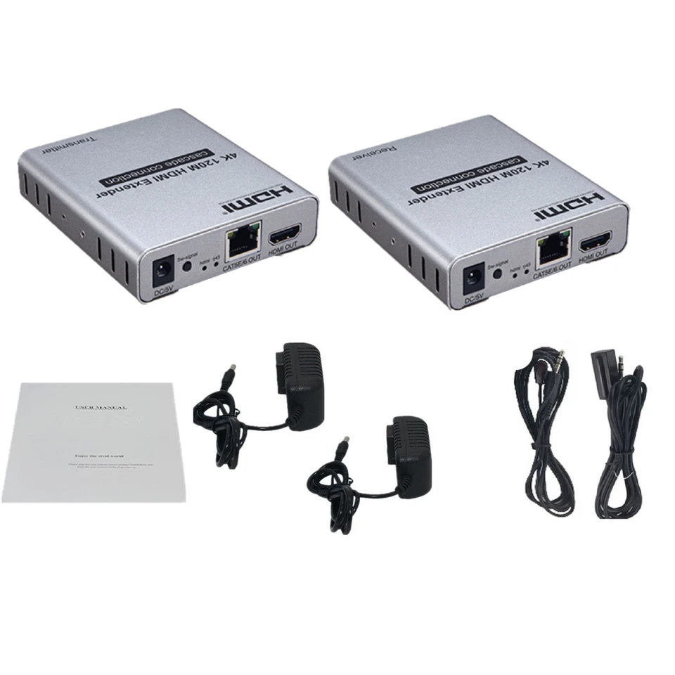 4K 120M HDMI Extender Cascade Connection over Cat5e/6 RJ45 Cable HDMI Splitter y - Image 2 of 4