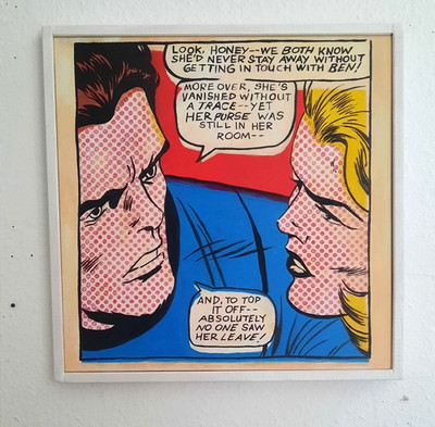 pop art gemälde ''fantastic four'' mixed media auf Leinwand - gerahmt