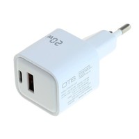 20W USB-C SchnellladegeräT USB-A Handy LadegeräT PD Netzteil Adapter 2-Port Weiß