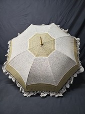 vintage knirps Couture umbrella Frilled Edge Mespo Style Handle Etched Design