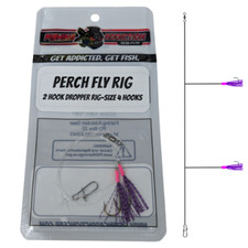 (3) Fishing Addiction Gear Perch Fly Rigs 2 Hook Size 4 Dropper Rig Get Addicted