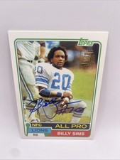 2001 TOPPS ARCHIVES BILLY SIMS 1981 LIONS RC CERTIFIED AUTOGRAPH CARD #100 * NM