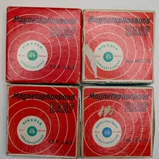 x4 LOT Magnetophonband BASF Reel 3" Tape Box LGS Germany Pikkolo Doppelspielband
