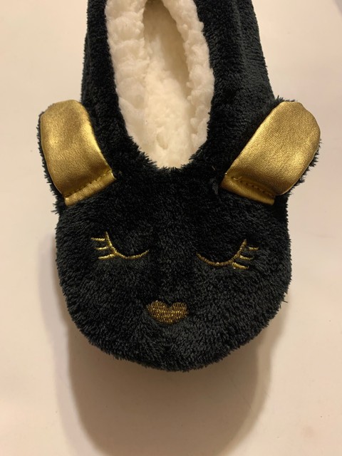 black bunny slippers