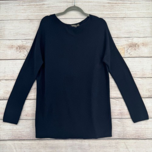 Tommy Bahama Boat Neck Rib Knit Tunic Sweater Women's Medium Navy Blue