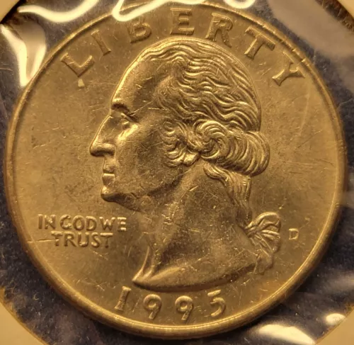1995D Washington Quarter Nice Mid MS UNC Mint State Graded Fairly