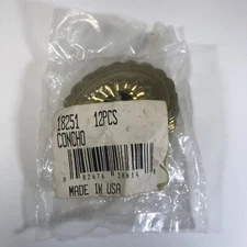 Package Of 12 Vintage Brass Slotted Conchos Oval NOS NEW SEALED