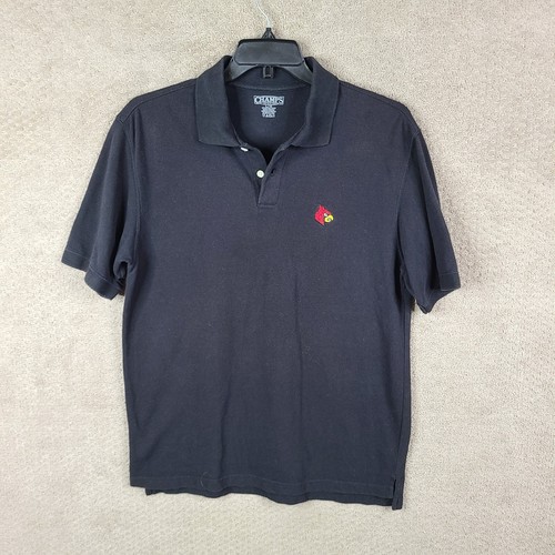 Louisville Cardinals Shirt Mens Large Black Champs Short Sleeve Cotton