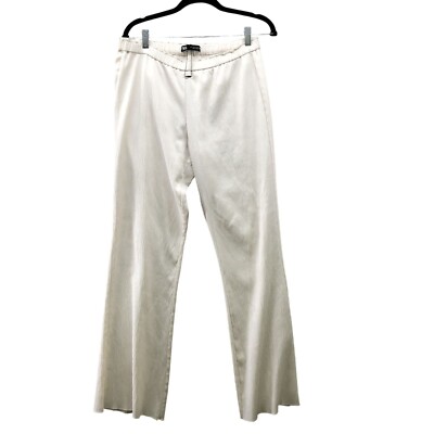 Zara Crepe Wrinkle Dress Pants Womens L Ivory White Flare Pull On Lightweight | eBay Zara Crepe Wrinkle Dress Pants Womens L Ivory White Flare Pull On Lightweight | eBay