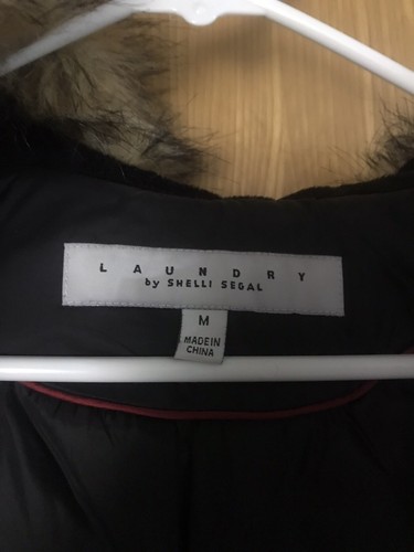 LAUNDRY Shelli Segal Womens Hooded Winter Puffer Jacket Short Black Size M - Picture 6 of 6