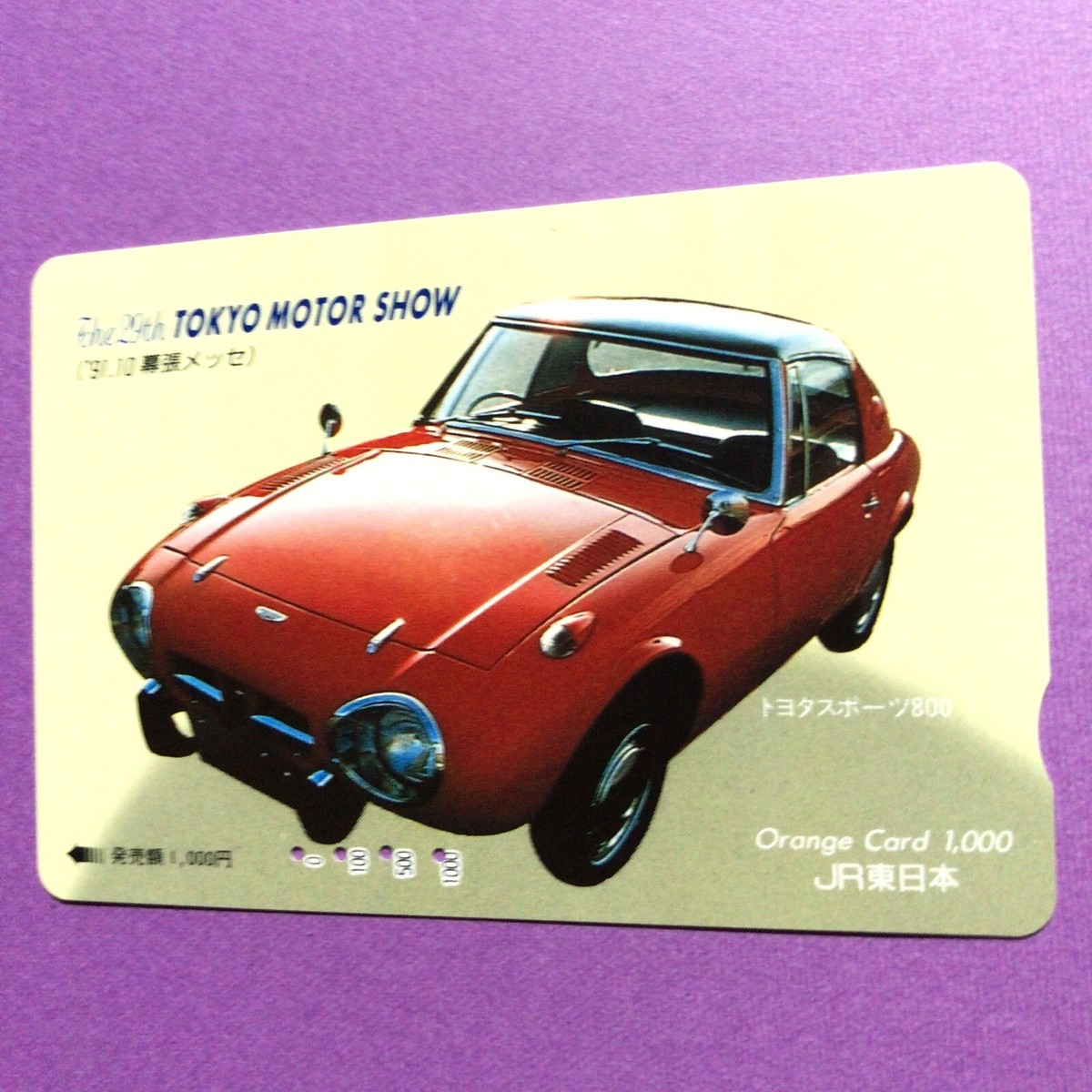 TOYOTA Sports 800 The 29st Tokyo Motor Show Retro Car Orange Card