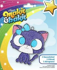 DIY Makit  Bakit Purple Kitten Cat Stained Glass Suncatcher Kit Kids Craft