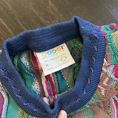 Coogi Australia M Classic Bold & Colorful Crew Sweater Multicolor