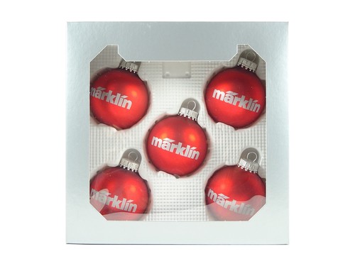 Märklin 5 bolas de Navidad pequeñas rojas 6 cm modelo de tren 12426 nuevo embalaje original | Zustand: Neu