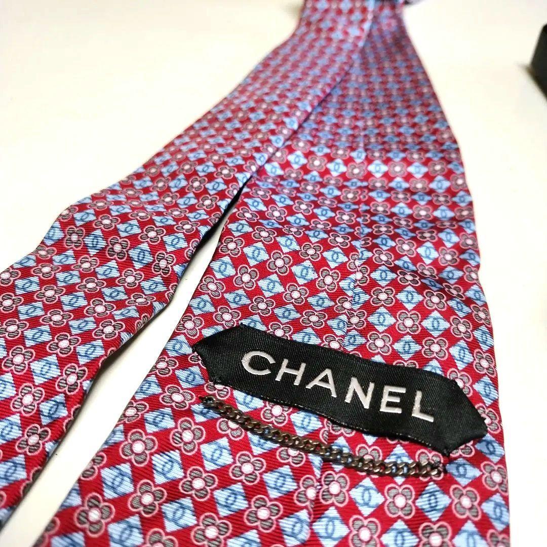 CHANEL LOGO France Genuine Silk 100 Mens Tie Necktie Dress