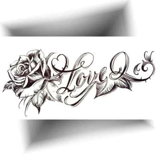 ►Tatouga temporaire rose love - Tattoo éphémère fleur - Décalcomanie◄ - Imagen 1 de 1