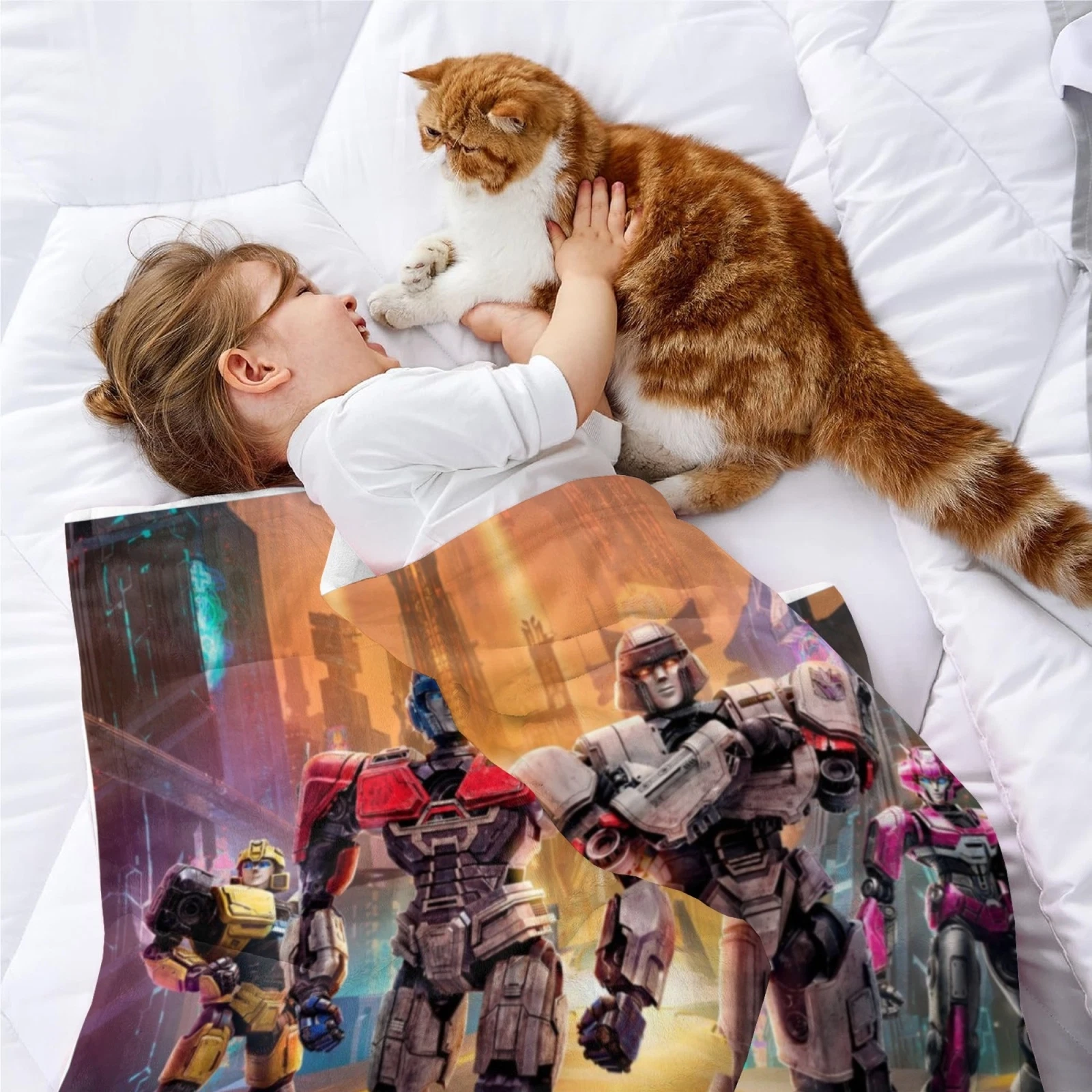 Transformers One 2024 Flannel Blanket Bed Sofa Throw Birthday Gift for Boys