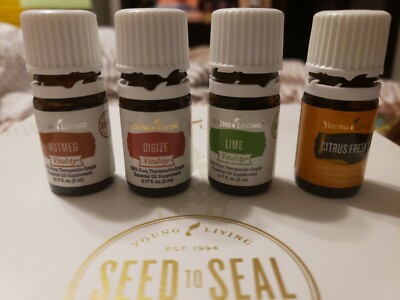 Young Living Essential Oils 4 Pc Bundle Citrus Fresh Lime Digize Nutmeg USEDREAD