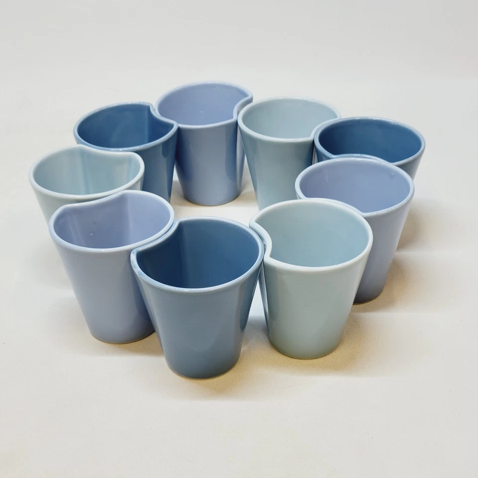 9 Tasses Café Gobelets En Porcelaine Bleue Pillivuyt Crédit Mutuel Design Denovo - Photo 4/4