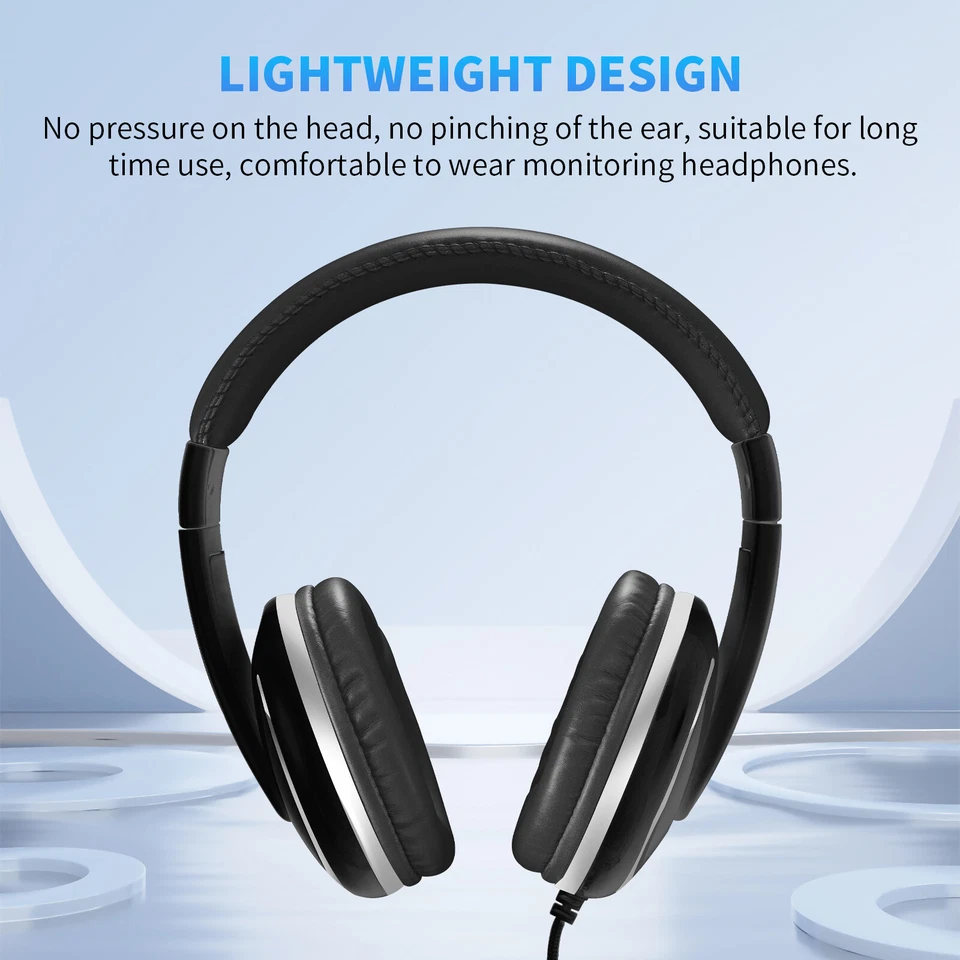 JOYO Wired Over Ear Studio Monitor Headphones Noise Isolation 1/4 to 3.5mm Jack - Image 3 of 4