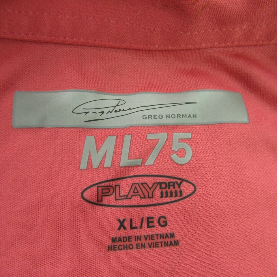 Camisa Greg Norman Para Hombres XL Rosa Manga Corta Golf Ligera Polo ML75 Informal Foto 3 de 4