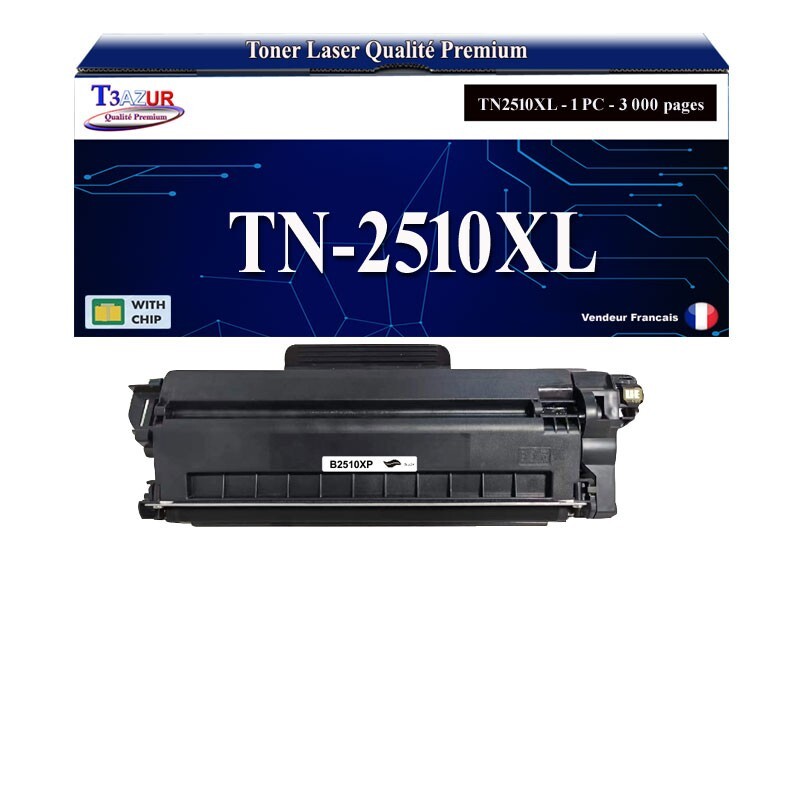 Toner TN2510 XL haute capacité 3000 pages à encre noire fluide pour texte net