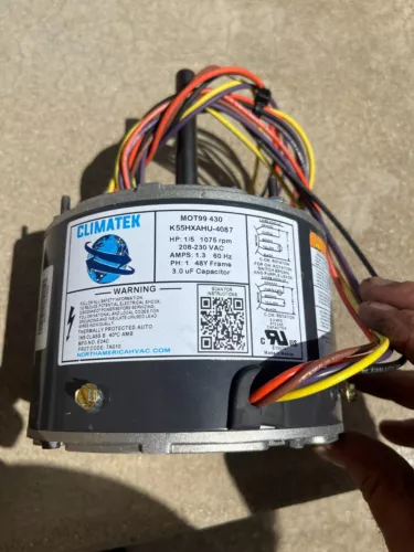 ClimaTek Condenser Fan Motor Fits Emerson US Motors K55HXAHU-4087 MOT99 430