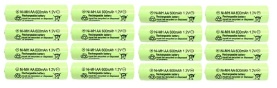 RELIGHTABLE 16-PCS AA 1.2V 600mAh Ni-Mh Rechargeable Batteries NiMh Garden Solar Lights C16