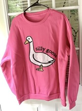 Womens Pink SILLY GOOSE Sweatshirt Bright Pink L/S Sz. XL NWOT s
