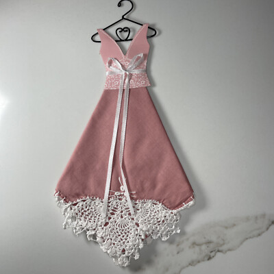 Ganz Bridal Bridesmaid Lace Hanky Handkerchief Rose Pink Dress Shape on  Hanger | eBay