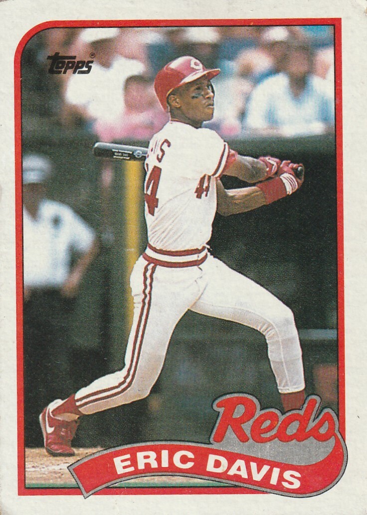 FREE SHIPPING-FAIR-1989 Topps #330 Eric Davis Reds PLUS BONUS CARDS