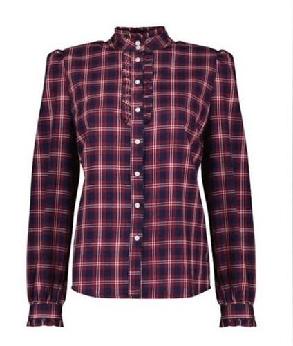 Baukjen - Taneya Organic Cotton Blouse Red Check Size 8 US/12UK - Picture 4 of 11