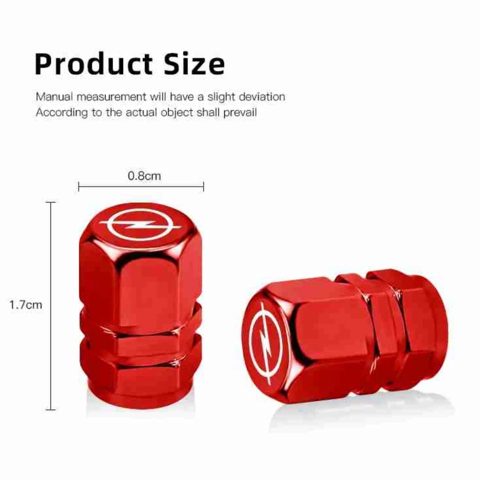 Tapas de válvula de neumático de coche de metal 4 piezas para Vauxhall, Opel Corsa Astra Insignia Combo Foto 2 de 2