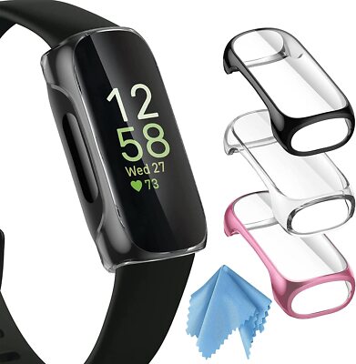 3 Pack Case For Fitbit Inspire 3 / Inspire 2 / Inspire HR Soft TPU Bumper Cover