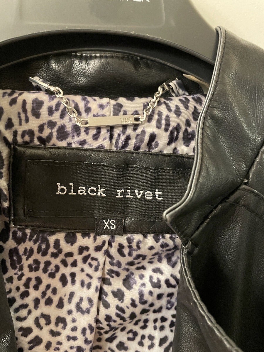 Black Rivet Brand Black leather jacket womens XS Wilson Leather