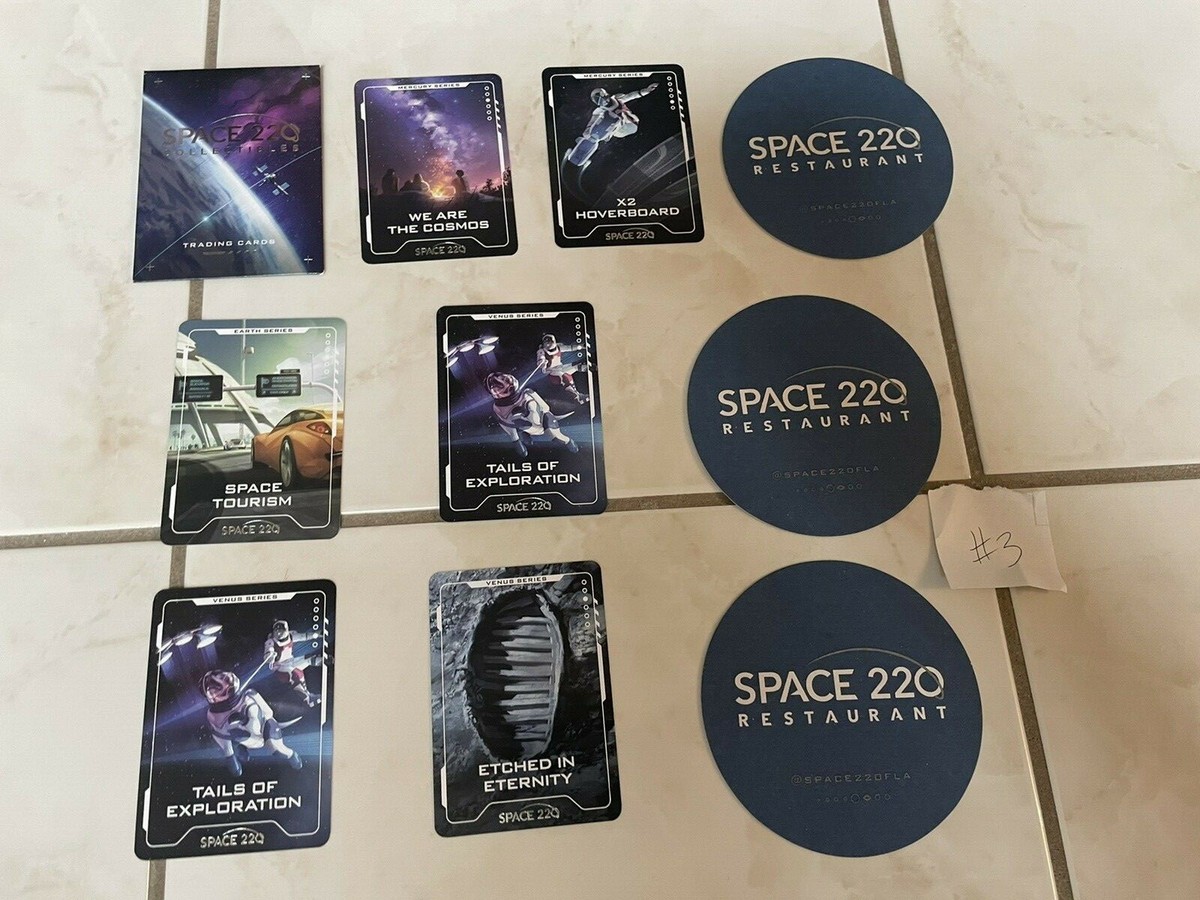 Space 220 Trading Cards Set Of 6 Disney Epcot, 3 Coasters #3 | eBay