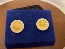 Vice President Nelson Rockefeller Signed Old Style White Seal Cufflinks
