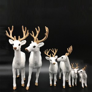 Weiss Hirsch Dekoration Mit Weichem Fell Rentier Weihnachtsdeko Puppe Party Ebay