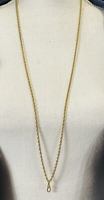 Vintage Signed Miriam Haskell 36-1/4  Locket Pendant Hanger Watch Chain Necklace