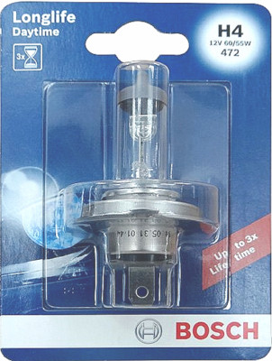 Bosch H4 Longlife Daytime Lampe - 12 V 60/55 W P43t Auto Leuchtmit 1 987 301 054