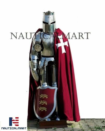 Mittelalterliches tragbares Kostüm Rüstungsanzug Ritter Kreuzfahrer Gothic Ganzkörperrüstung - Bild 1 von 4