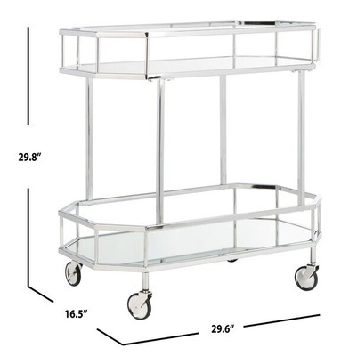 Safavieh Silva 2 Tier Octagon Bar Cart, Reduced Price 2172715608 BCT8004B