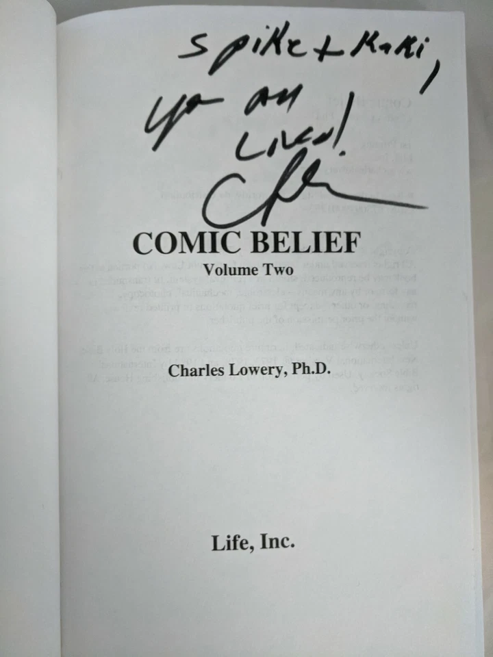 First Printing SIGNED&INSCRIBED- Comic Belief 2: Life's Lessons With Laughter LN - Image 2 of 3